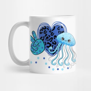 Peace Love Jelly Fish Animal Sea Mug
